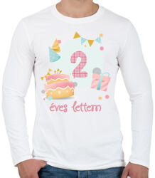 printfashion Díszes szülinapi minta - Férfi hosszú ujjú póló - Fehér (6238084)