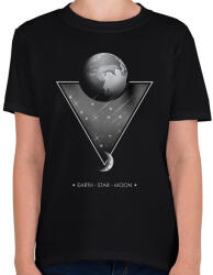 printfashion FÖLD - CSILLAG - HOLD - Gyerek póló - Fekete (296751)