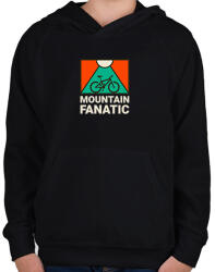 printfashion MOUNTAIN FANATIC 2 - Gyerek kapucnis pulóver - Fekete (10906962)