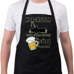 printfashion Horgászom csak akkor zavarj ha sört hoztál - Kötény - Fekete (12960471)