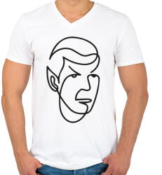 printfashion Spock - Férfi V-nyakú póló - Fehér (10785018)