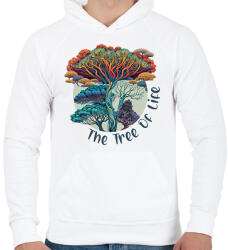 printfashion Az élet fája - Férfi kapucnis pulóver - Fehér (12673341)