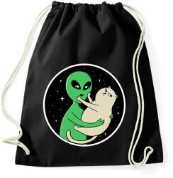 printfashion Alien és macska - Sportzsák, Tornazsák - Fekete (14567059)