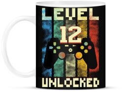 printfashion 12. szülinapi ajándék gamereknek - Level 12 - Bögre - Fekete (11389082)