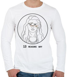 printfashion 13 reasons why - Hannah - Férfi hosszú ujjú póló - Fehér (6574498)