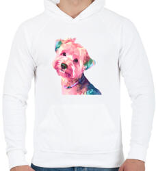 printfashion Yorkie - Férfi kapucnis pulóver - Fehér (14042261)