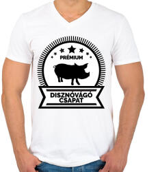 printfashion Prémium disznóvágók - Férfi V-nyakú póló - Fehér (2150381)