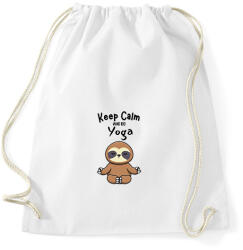 printfashion Keep calm and do yoga - Sportzsák, Tornazsák - Fehér (14184113)