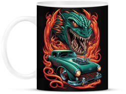 printfashion Hot Rod Retro autó sárkánnyal - Bögre - Fekete (13206393)