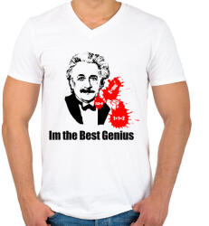 printfashion genius - Férfi V-nyakú póló - Fehér (1242663)