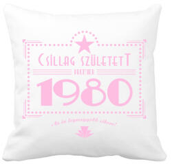 printfashion csillag-1980-pink - Párnahuzat, Díszpárnahuzat - Fehér (552233)