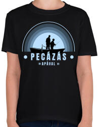 printfashion Pecázás apával - Gyerek póló - Fekete (4833135)