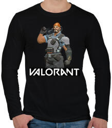 printfashion Valorant Brimstone - Férfi hosszú ujjú póló - Fekete (2526625)