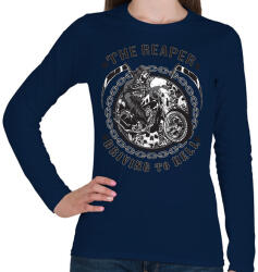 printfashion A kaszás a pokolba vezet. - Női hosszú ujjú póló - Sötétkék (202233)
