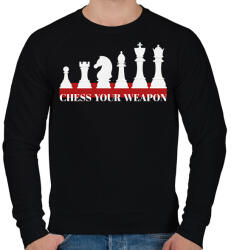 printfashion Chess your weapon - Férfi pulóver - Fekete (7451715)