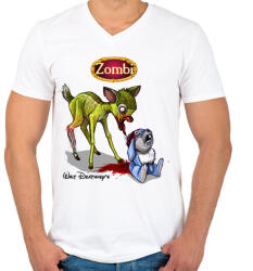 printfashion Bambi - Férfi V-nyakú póló - Fehér (350432)