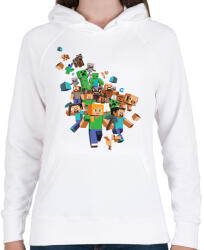 printfashion Minecraft - Női kapucnis pulóver - Fehér (14506800)