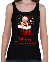 printfashion Merry Christmas - Női atléta - Fekete (1986432)