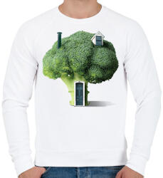 printfashion Brokkoli ház - Férfi pulóver - Fehér (11837353)
