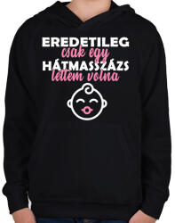 printfashion Eredetileg csak egy hátmasszázs - Gyerek kapucnis pulóver - Fekete (4854545)