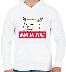 printfashion Meme King - Férfi kapucnis pulóver - Fehér (1775691)