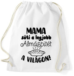 printfashion Mama süti a legjobb almáspitét a világon! - Sportzsák, Tornazsák - Fehér (16570307)