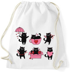 printfashion Love cats - Sportzsák, Tornazsák - Fehér (15605983)