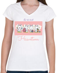 printfashion Ez az első Húsvétom - kislány - Női V-nyakú póló - Fehér (6333486)