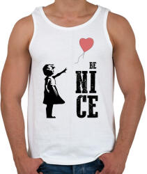printfashion Be nice - Banksy graffiti - Férfi atléta - Fehér (7099556)