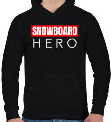 printfashion SNOWBOARD HERO - Férfi kapucnis pulóver - Fekete (11430251)