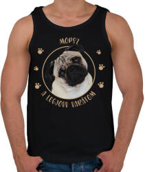 printfashion Mopsz - Legjobb barát - Férfi atléta - Fekete (7175320)