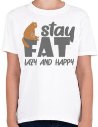 printfashion Lazy and happy - Gyerek póló - Fehér (7531153)