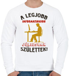 printfashion Informatikus férfi szülinapja július színes - Férfi pulóver - Fehér (5617338)