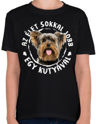 printfashion Yorkshire terrier - Gyerek póló - Fekete (5439131)