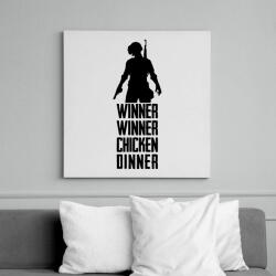 printfashion Winner Winner Chicken Dinner PUBG - Vászonkép - Fehér (6623575)