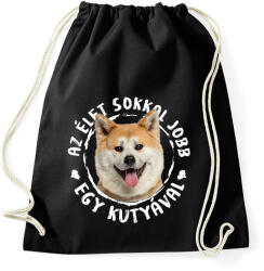 printfashion Akita Inu - Sportzsák, Tornazsák - Fekete (5439333)