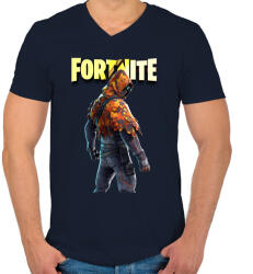 printfashion Longshot Fortnite - Férfi V-nyakú póló - Sötétkék (2442006)