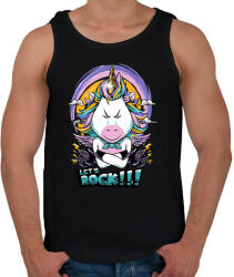 printfashion Rokker unikornis - Férfi atléta - Fekete (3623442)