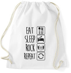 printfashion Eat Sleep Rock Repeat 2 - Sportzsák, Tornazsák - Fehér (1324447)