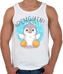 printfashion Kis pingvin - Férfi atléta - Fehér (4744464)