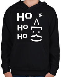 printfashion Ho ho ho Mikulás - Gyerek kapucnis pulóver - Fekete (14911758)
