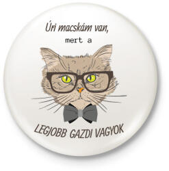 printfashion Úri macskám van - Kitűző, hűtőmágnes - Fehér (6307212)