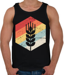 printfashion Retro gabona, búza - Férfi atléta - Fekete (1190542)