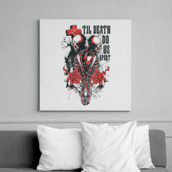 printfashion Til Death Do Us Apart skull - Vászonkép - Fehér (6635721)