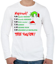 printfashion Grincs napirend - Férfi hosszú ujjú póló - Fehér (11358555)