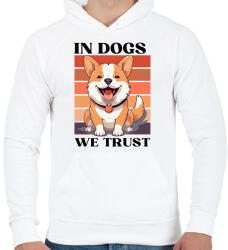 printfashion In Dogs We Trust - Férfi kapucnis pulóver - Fehér (16786970)