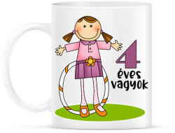 printfashion 4 éves vagyok" kislányoknak - Bögre - Fehér (13457634)