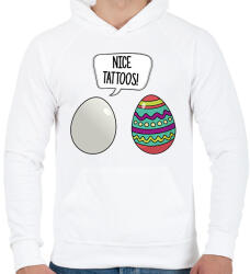 printfashion Szép tetkók - Férfi kapucnis pulóver - Fehér (13084069)
