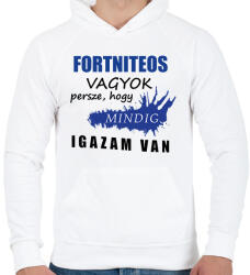printfashion Fortniteos vagyok. . . - Férfi kapucnis pulóver - Fehér (16286052)