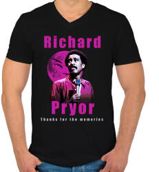printfashion Richard Pryor Thanks for the memories - Férfi V-nyakú póló - Fekete (6390334)